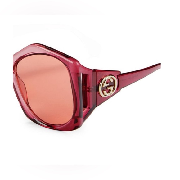 NEW $505 GUCCI SUNGLASSES. Oversized. Color: burgundy. No scratches. STUNNING - Picture 4 of 14